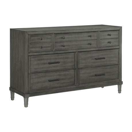 Dresser of 7 Drawers Dark Bronze Handles Wooden Bedroom Furniture