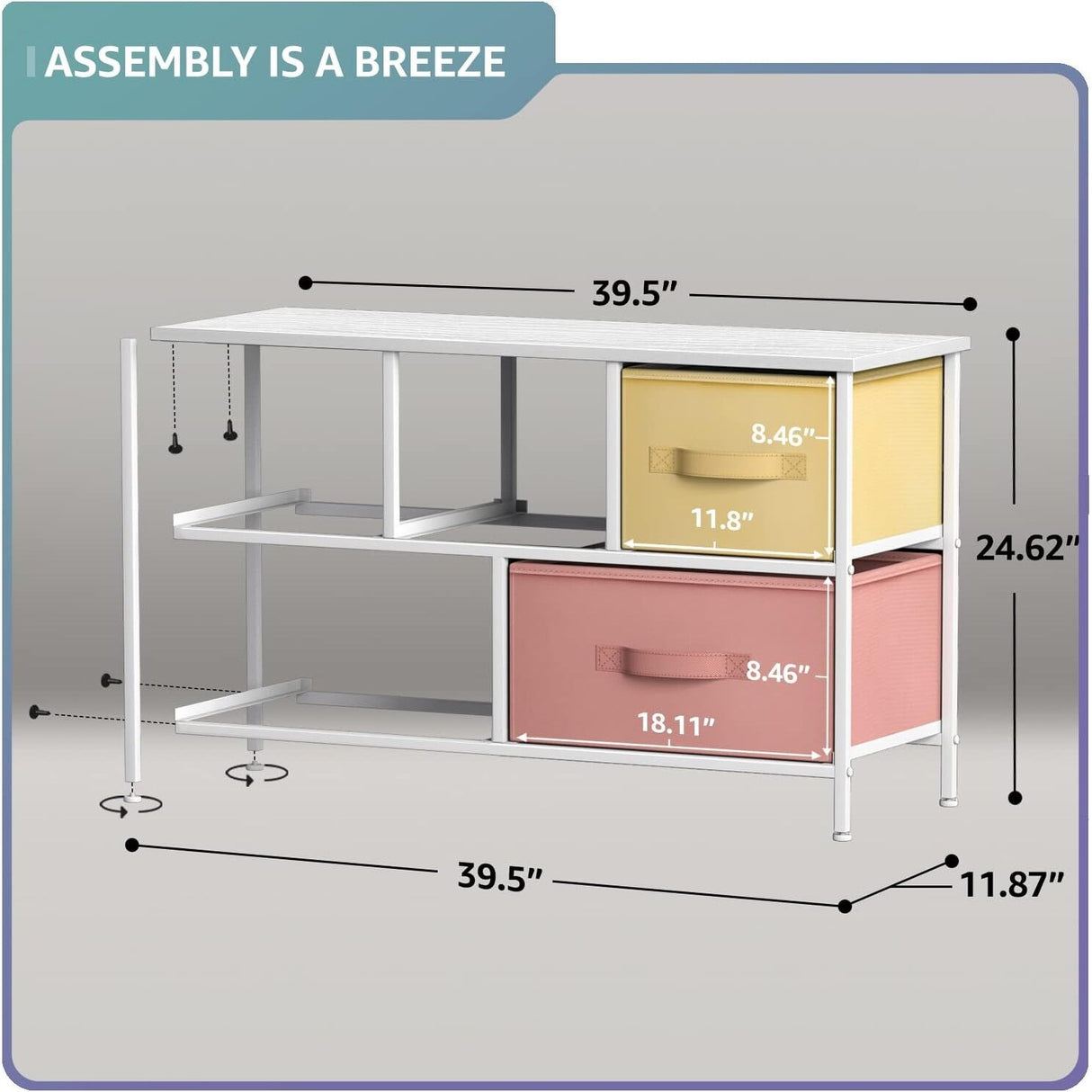 Dresser w/ 5 Drawers Furniture Storage Chest for Home, Bedroom