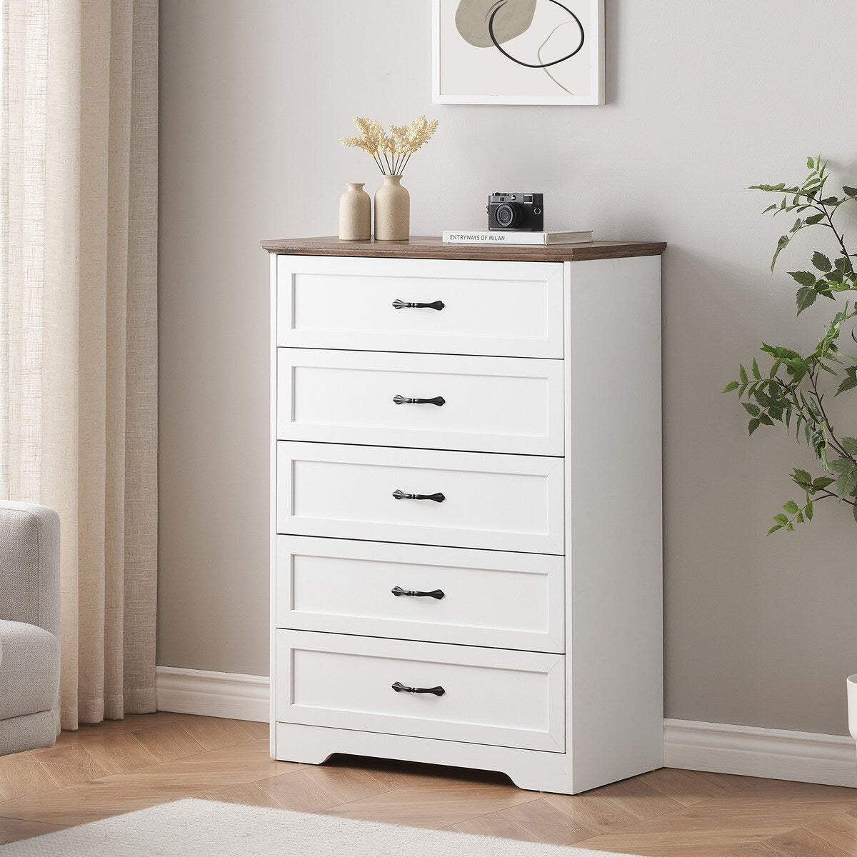 Dresser with 5 Drawers for Bedroom