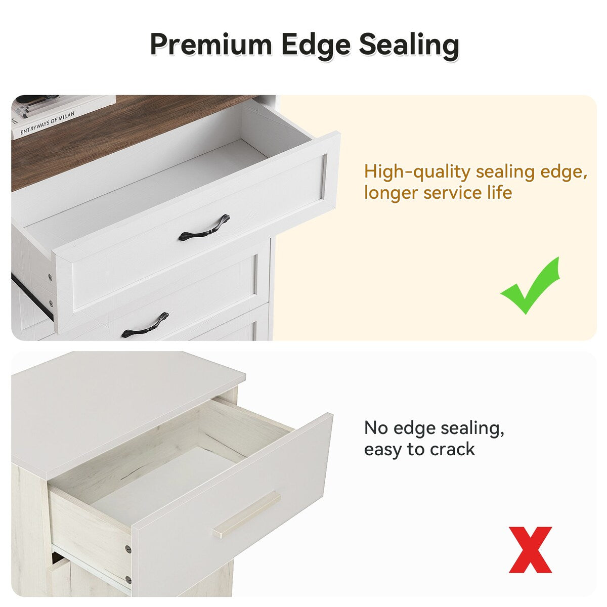 Dresser with 5 Drawers for Bedroom