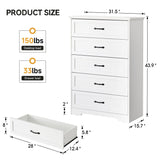 Dresser with 5 Drawers for Bedroom