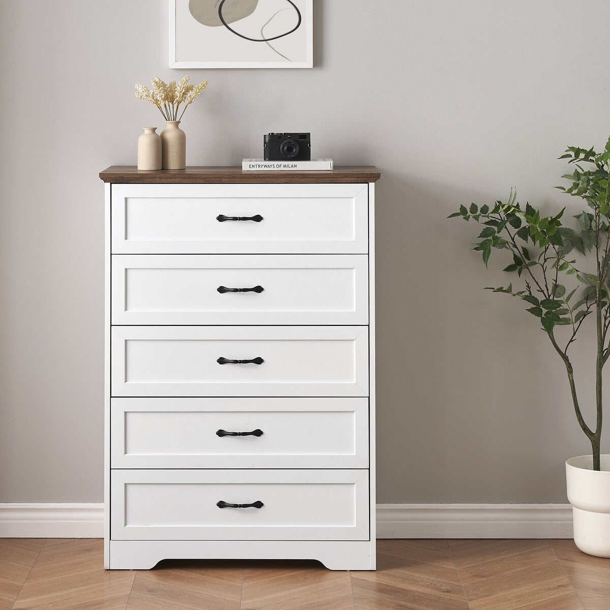 Dresser with 5 Drawers for Bedroom