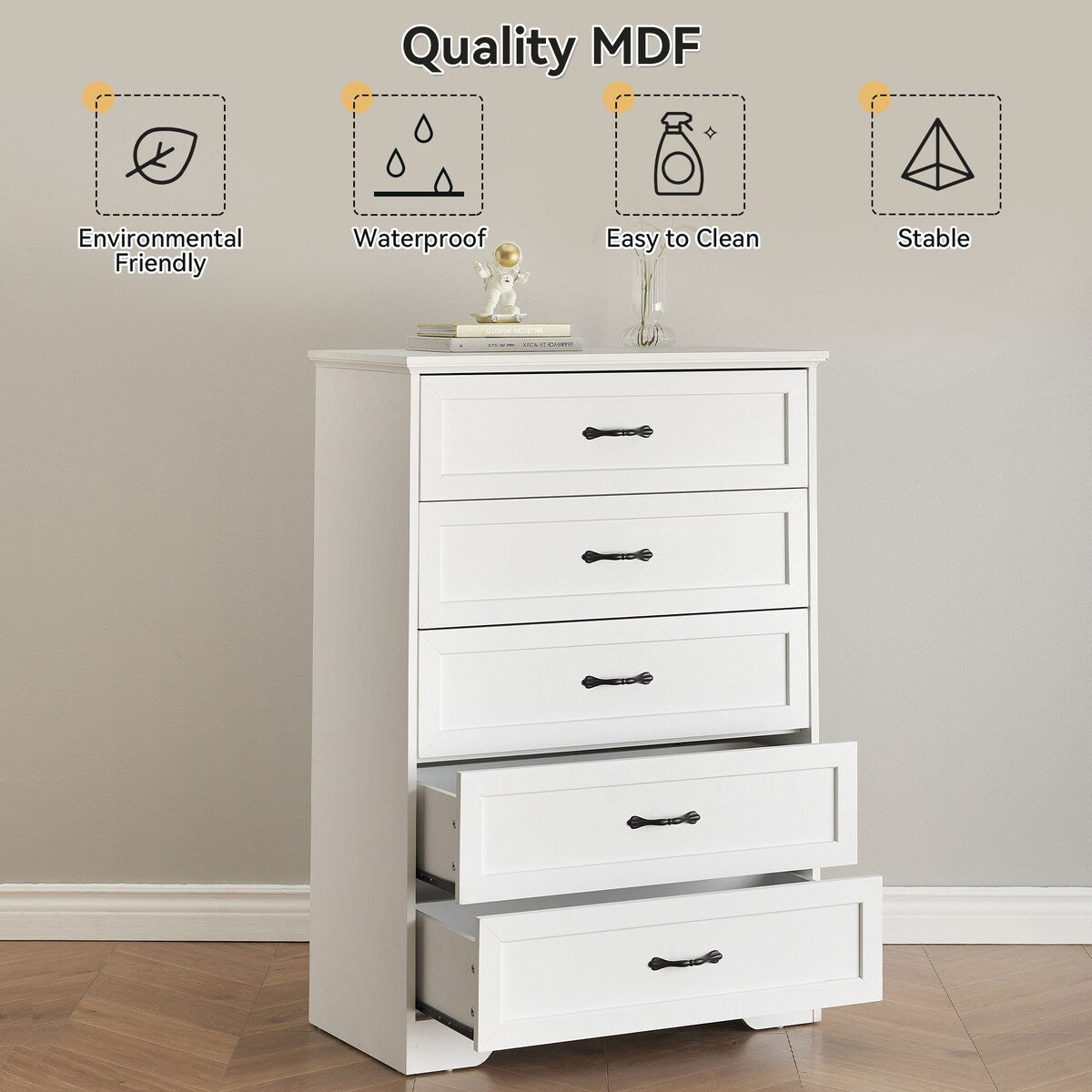 Dresser with 5 Drawers for Bedroom