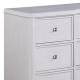 Dresser with Reeded Design and Tapered Legs, White