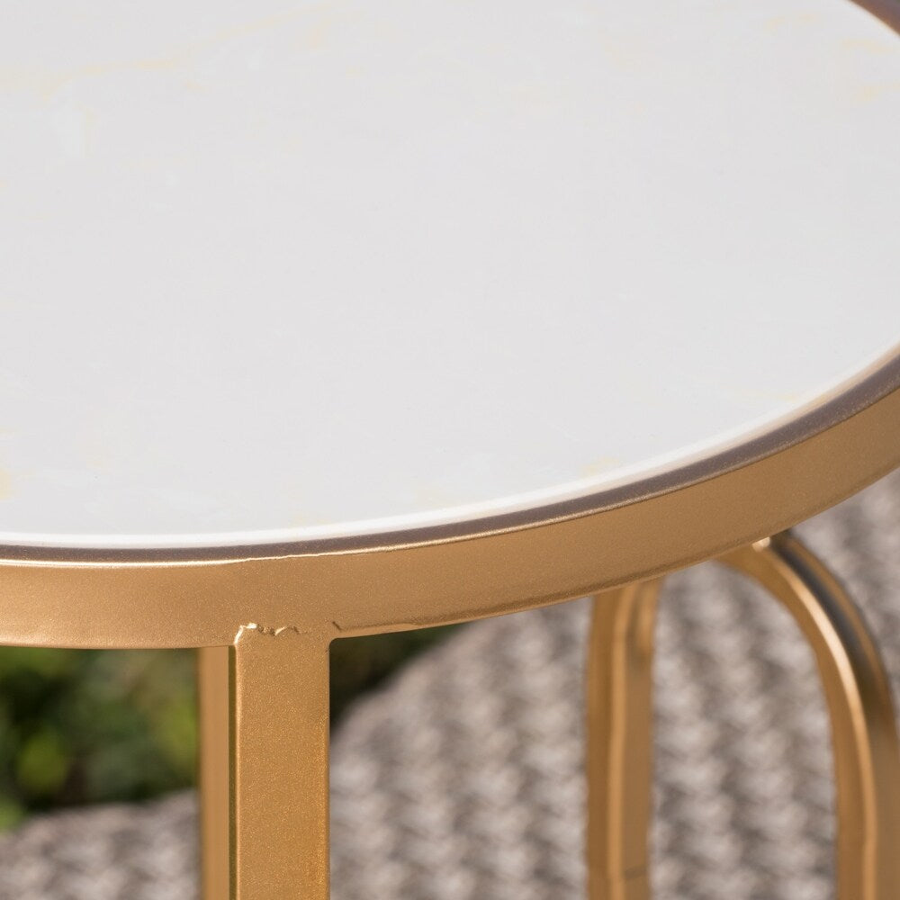 Drexel Outdoor Faux Stone Side Table by Christopher Knight Home