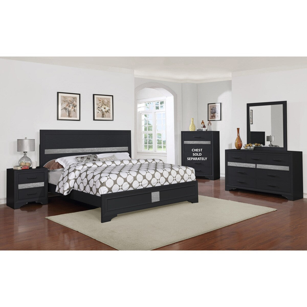 Dreyfuss Inlaid Bedroom Set (Full/ Queen) (4pc/ 5pc)