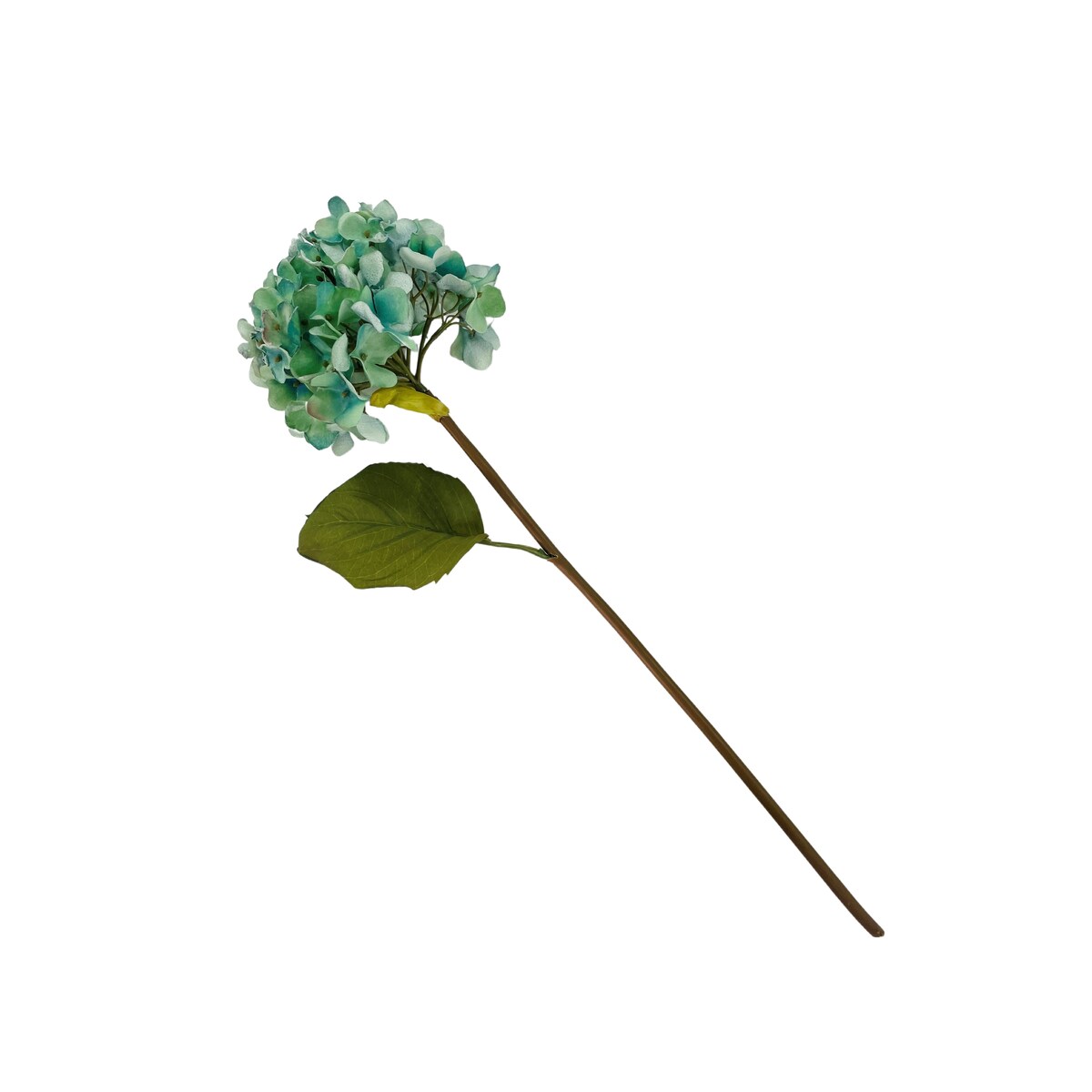 Dried Garden Artificial Hydrangea Stem Teal Set of 6 - N/A