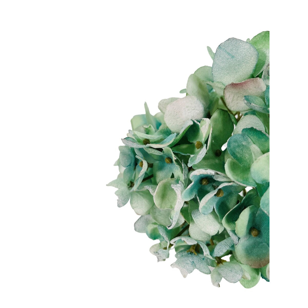 Dried Garden Artificial Hydrangea Stem Teal Set of 6 - N/A