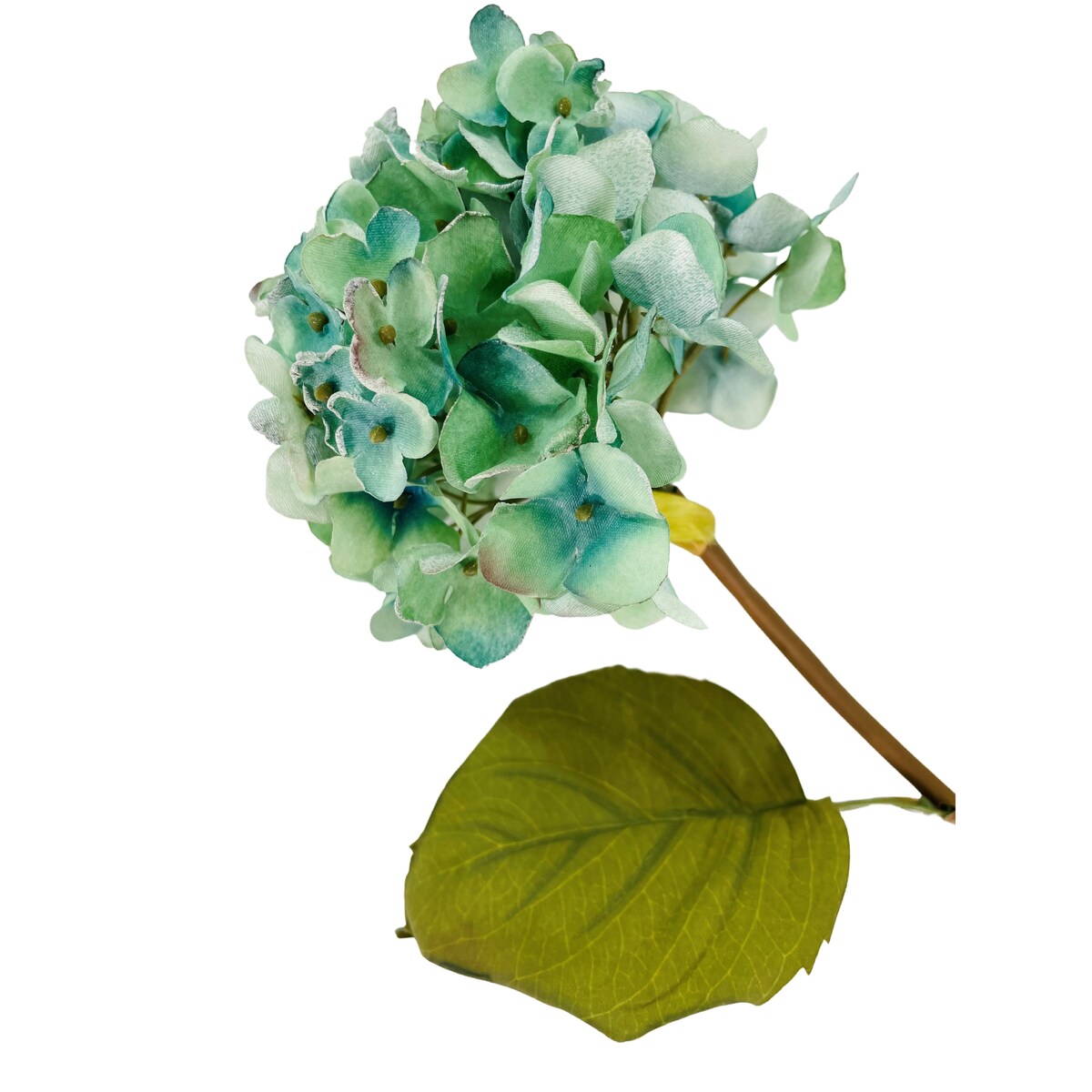 Dried Garden Artificial Hydrangea Stem Teal Set of 6 - N/A