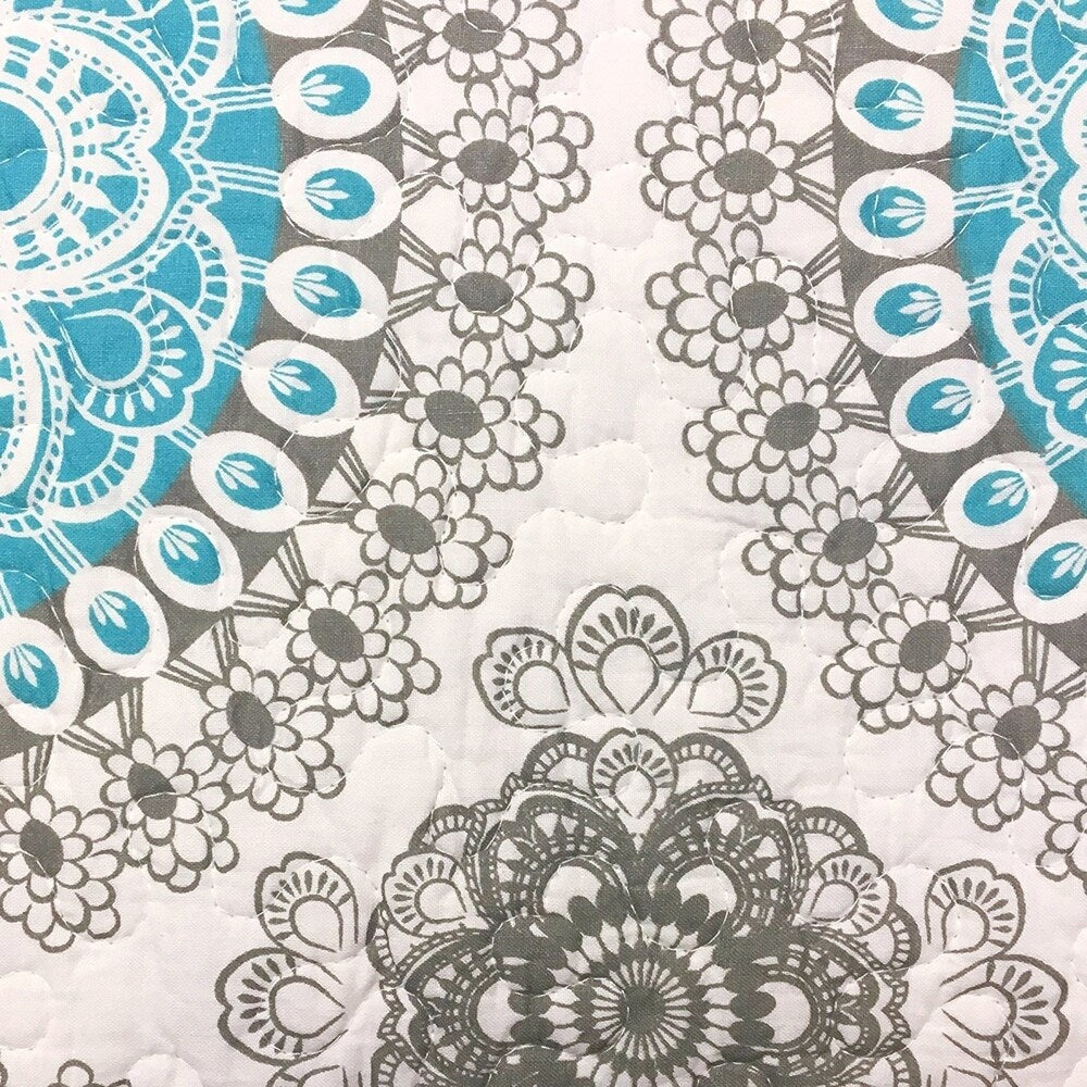 DriftAway Bella Decoration Euro Shams Pair - aqua/gray - 26" width x 26" length