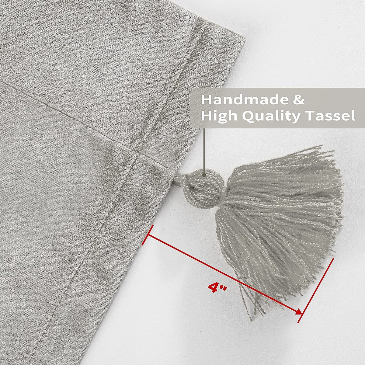 DriftAway Boho Velvet Handmade Tassel Curtain Room Darkening Thermal Insulated Window Curtains