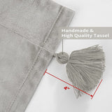 DriftAway Boho Velvet Handmade Tassel Curtain Room Darkening Thermal Insulated Window Curtains