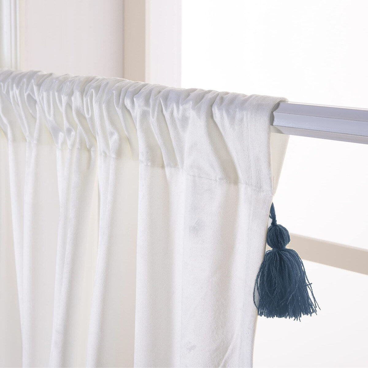 DriftAway Boho Velvet Handmade Tassel Curtain Room Darkening Thermal Insulated Window Curtains