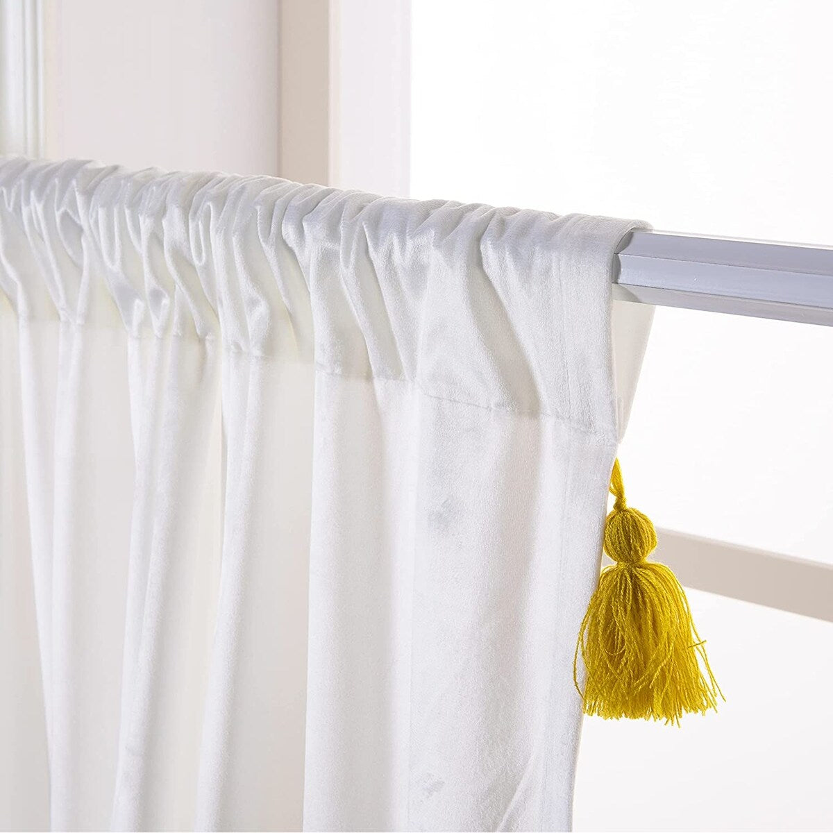 DriftAway Boho Velvet Handmade Tassel Curtain Room Darkening Thermal Insulated Window Curtains