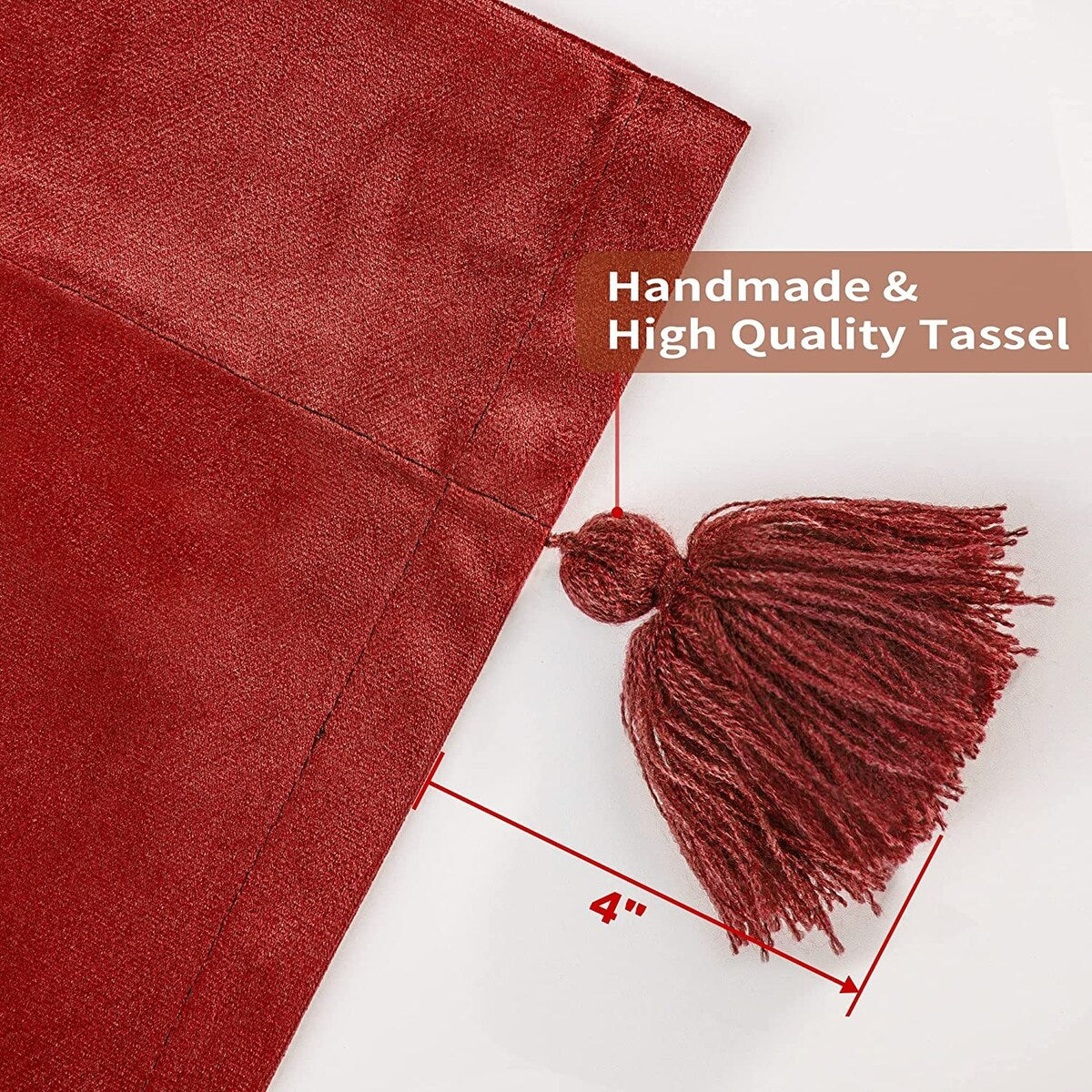 DriftAway Boho Velvet Handmade Tassel Curtain Room Darkening Thermal Insulated Window Curtains