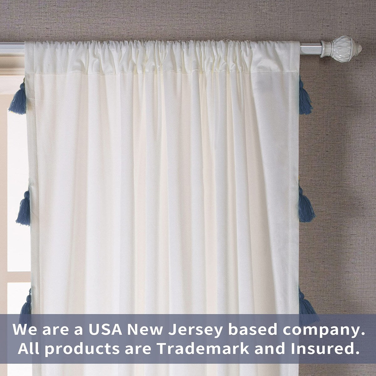 DriftAway Boho Velvet Handmade Tassel Curtain Room Darkening Thermal Insulated Window Curtains