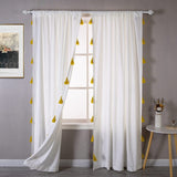 DriftAway Boho Velvet Handmade Tassel Curtain Room Darkening Thermal Insulated Window Curtains