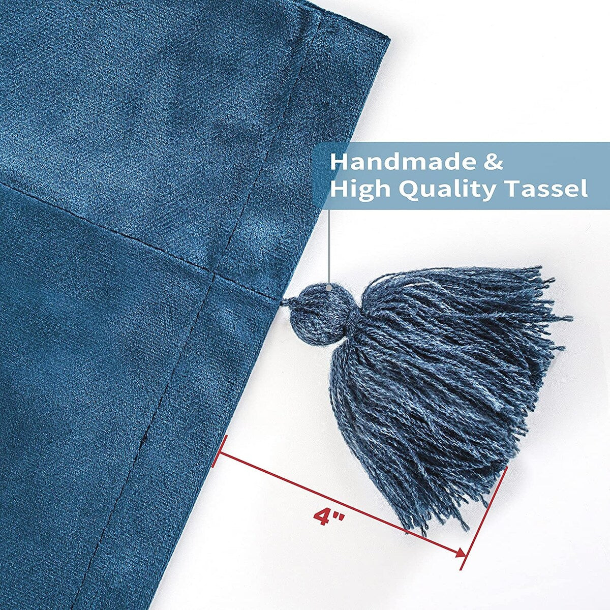 DriftAway Boho Velvet Handmade Tassel Curtain Room Darkening Thermal Insulated Window Curtains