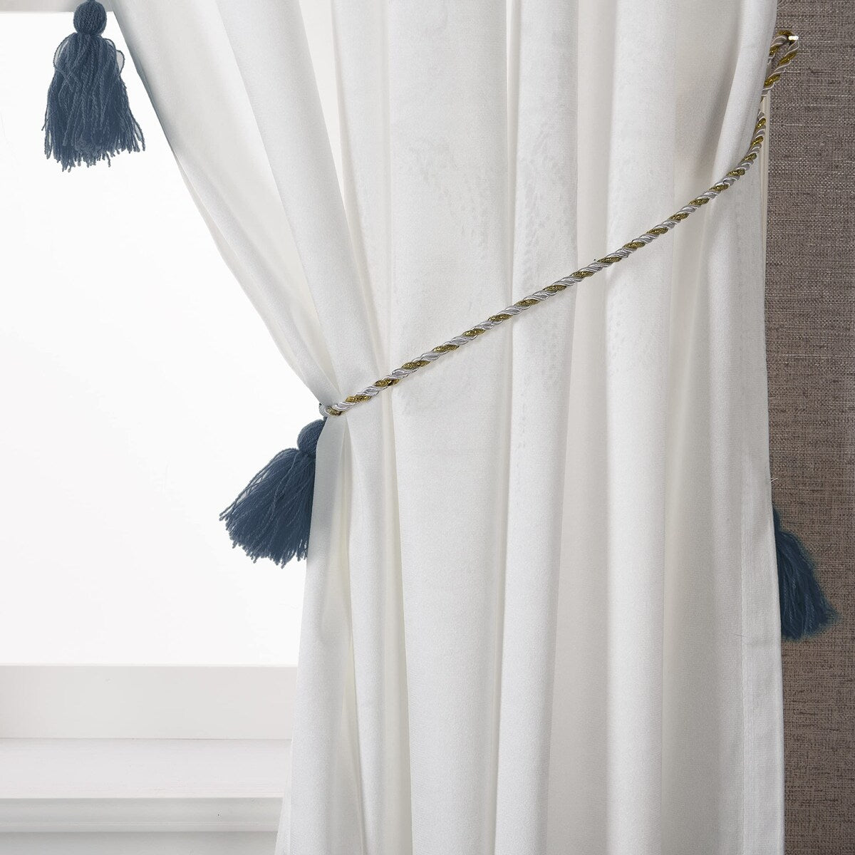 DriftAway Boho Velvet Handmade Tassel Curtain Room Darkening Thermal Insulated Window Curtains