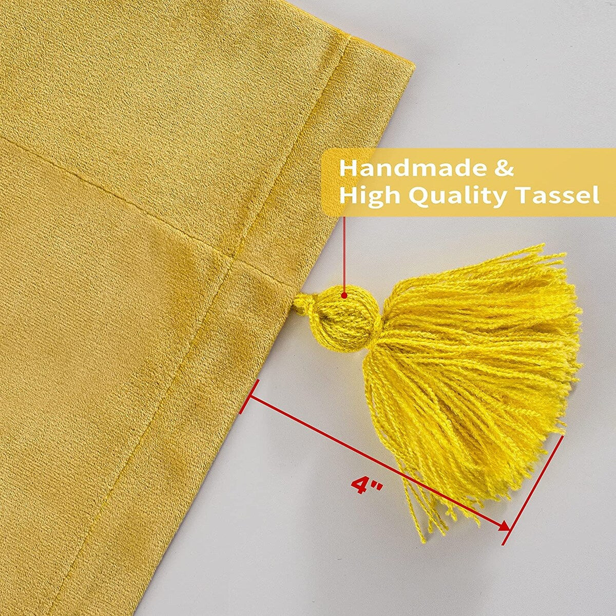 DriftAway Boho Velvet Handmade Tassel Curtain Room Darkening Thermal Insulated Window Curtains