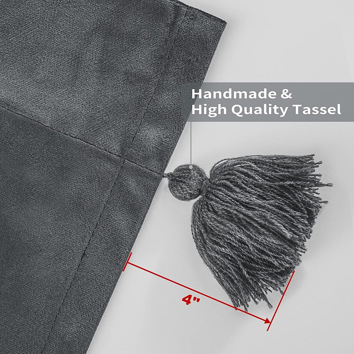 DriftAway Boho Velvet Handmade Tassel Curtain Room Darkening Thermal Insulated Window Curtains