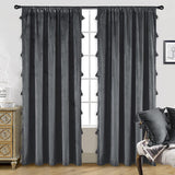 DriftAway Boho Velvet Handmade Tassel Curtain Room Darkening Thermal Insulated Window Curtains