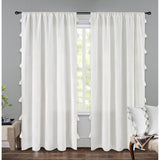 DriftAway Boho Velvet Handmade Tassel Curtain Room Darkening Thermal Insulated Window Curtains