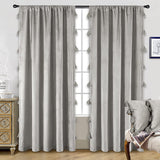 DriftAway Boho Velvet Handmade Tassel Curtain Room Darkening Thermal Insulated Window Curtains