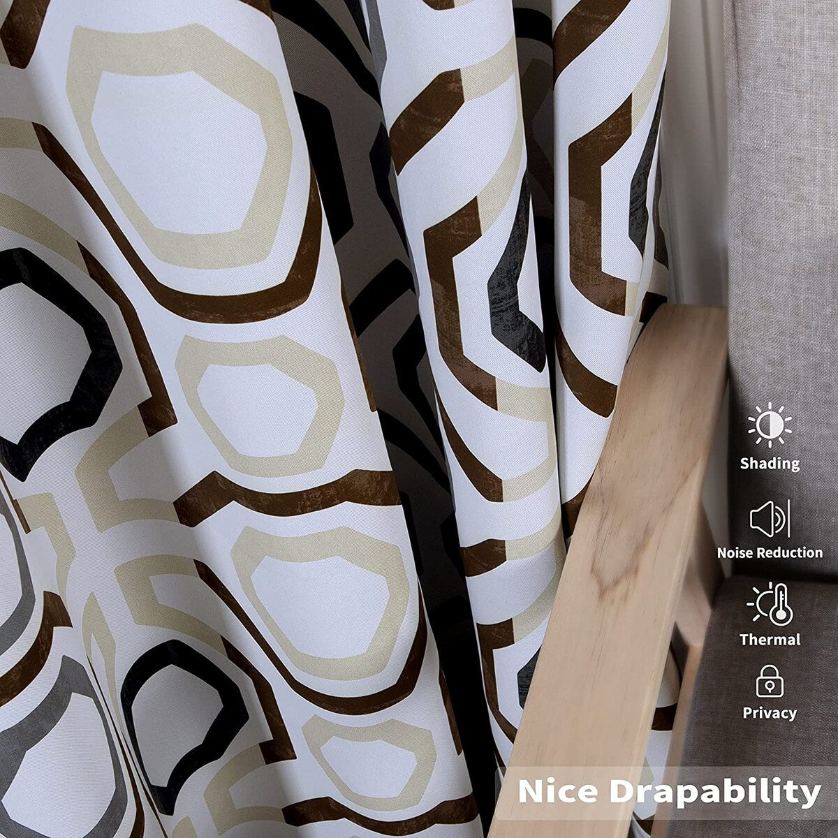 DriftAway Camden Geometric Lattice Printed Grommet Blackout Curtains