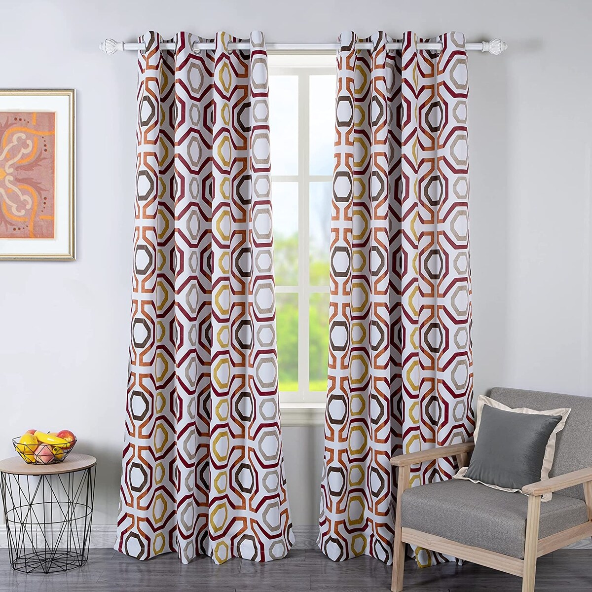 DriftAway Camden Geometric Lattice Printed Grommet Blackout Curtains