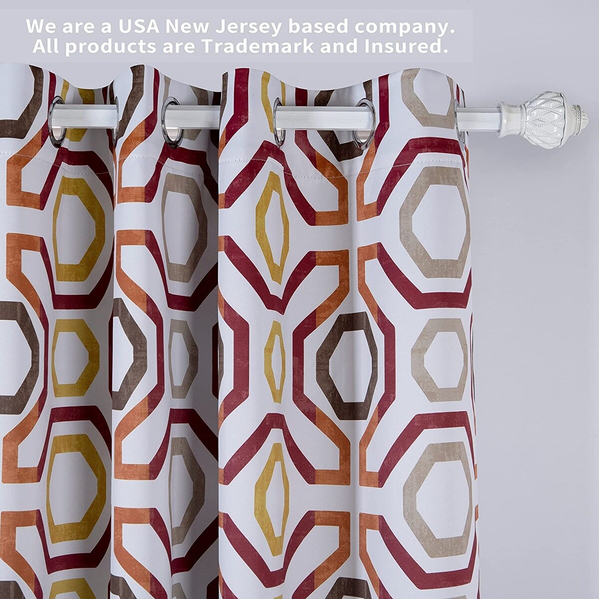 DriftAway Camden Geometric Lattice Printed Grommet Blackout Curtains