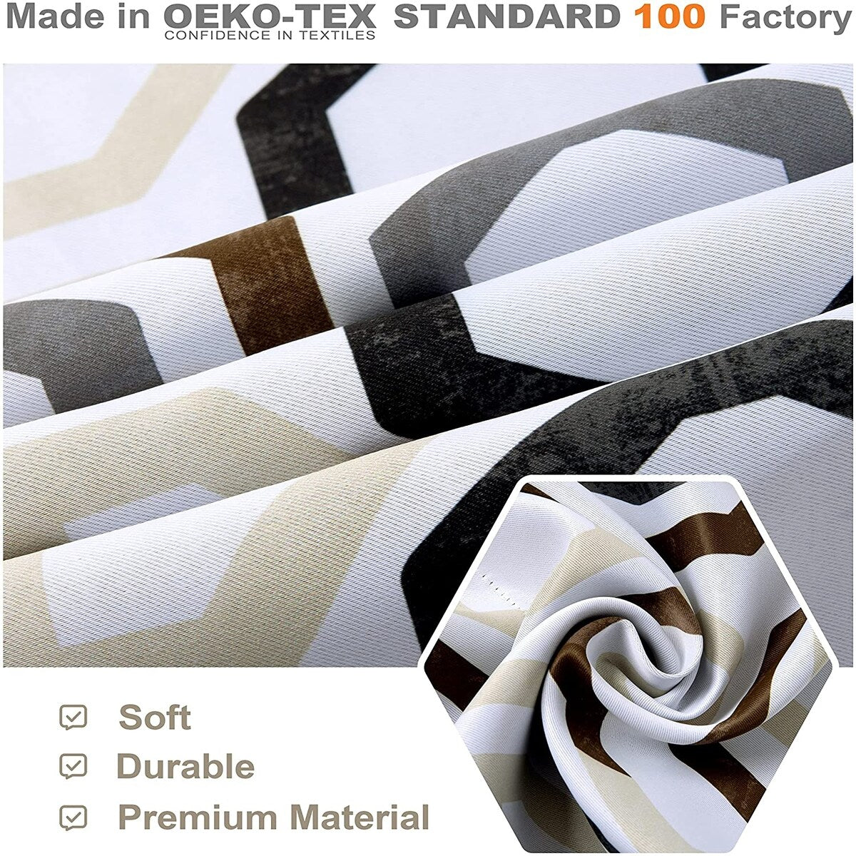 DriftAway Camden Geometric Lattice Printed Grommet Blackout Curtains