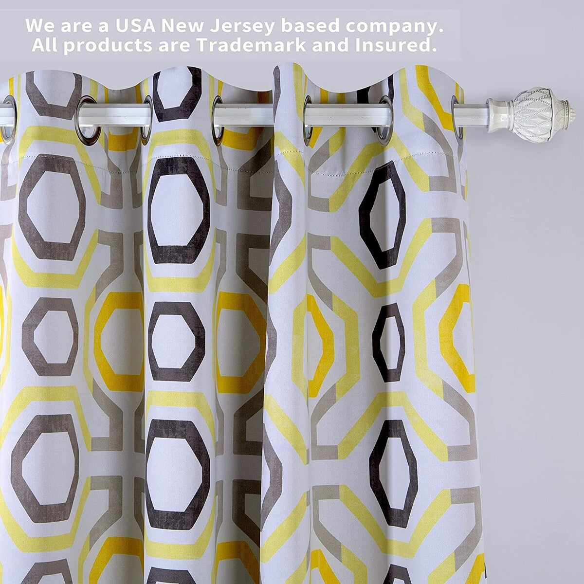 DriftAway Camden Geometric Lattice Printed Grommet Blackout Curtains