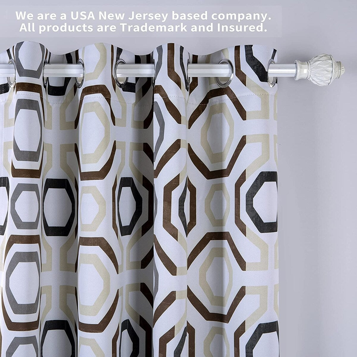 DriftAway Camden Geometric Lattice Printed Grommet Blackout Curtains