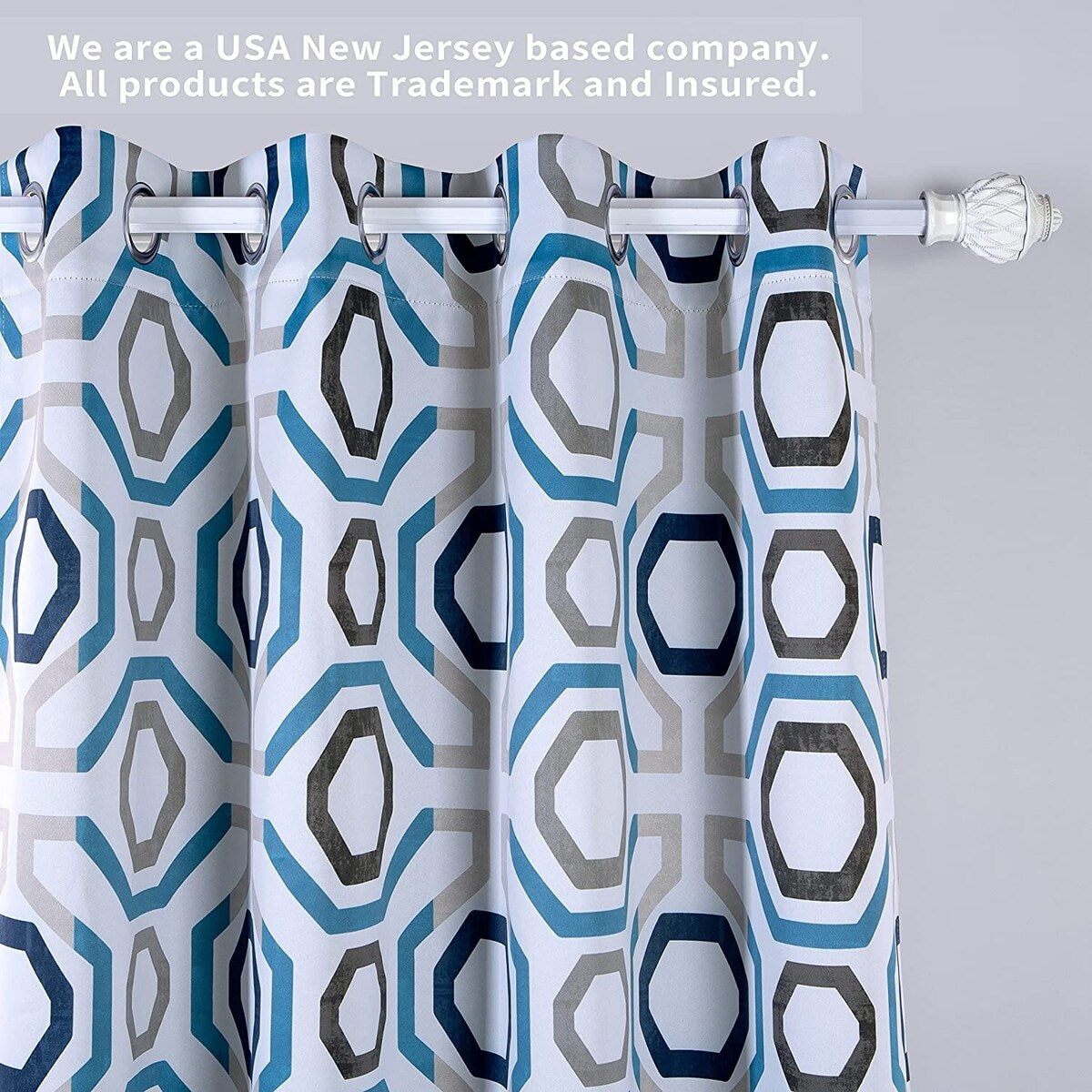 DriftAway Camden Geometric Lattice Printed Grommet Blackout Curtains