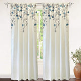 DriftAway Isabella Faux Silk Embroidered Curtain Crafted Flower Lined with Thermal Fabric Single Panel - 50*108
