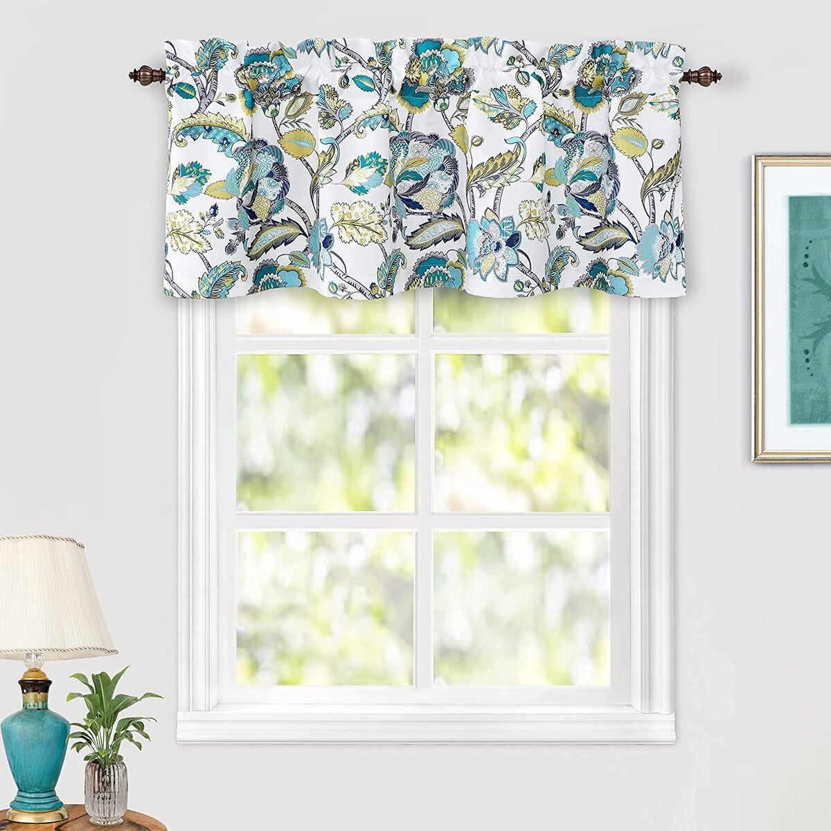 DriftAway Layla Classic America Style Floral Leaves Room Darkening Window Curtain Valance Rod Pocket