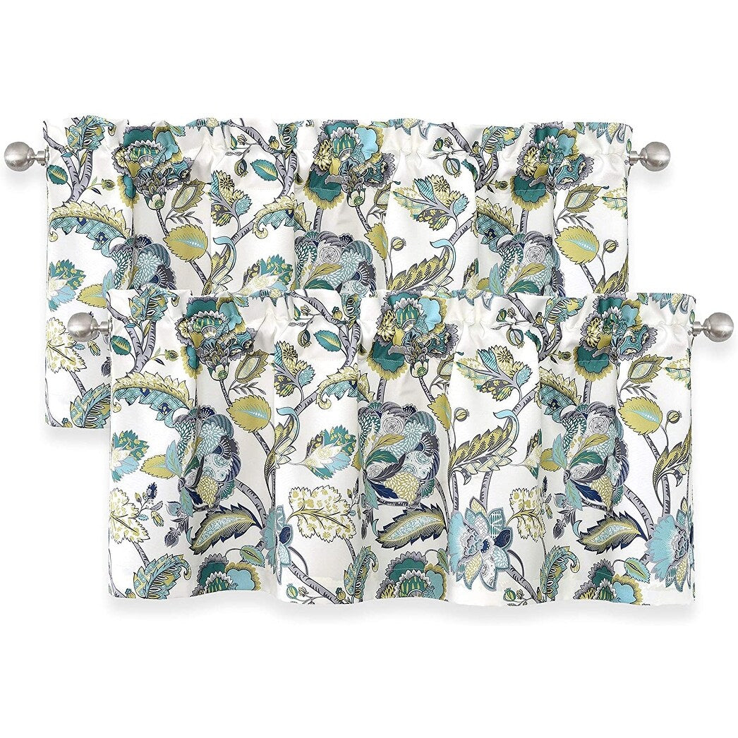 DriftAway Layla Classic America Style Floral Leaves Room Darkening Window Curtain Valance Rod Pocket