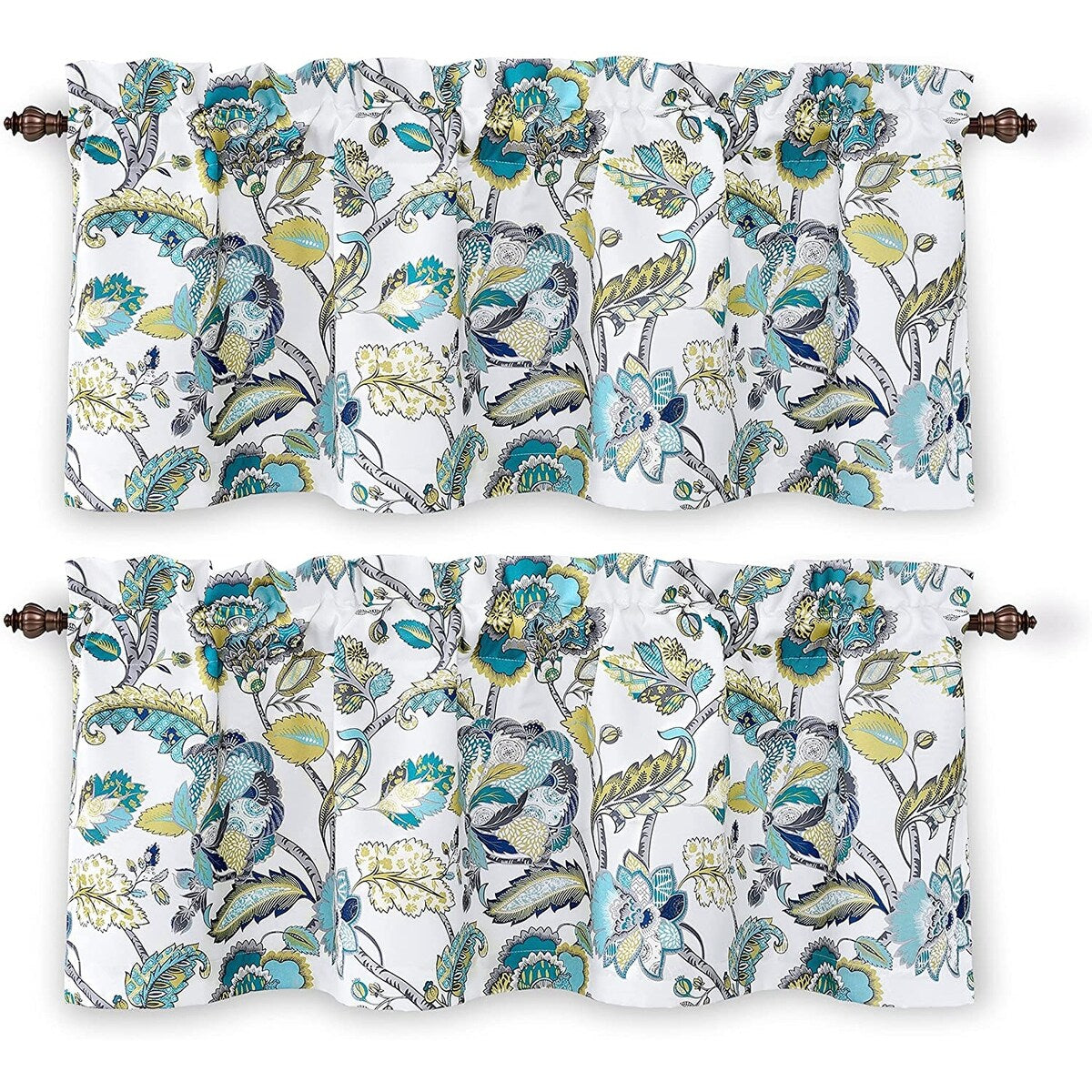 DriftAway Layla Classic America Style Floral Leaves Room Darkening Window Curtain Valance Rod Pocket