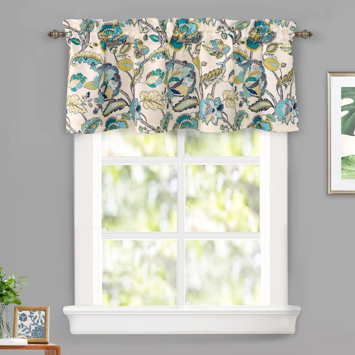 DriftAway Layla Classic America Style Floral Leaves Room Darkening Window Curtain Valance Rod Pocket