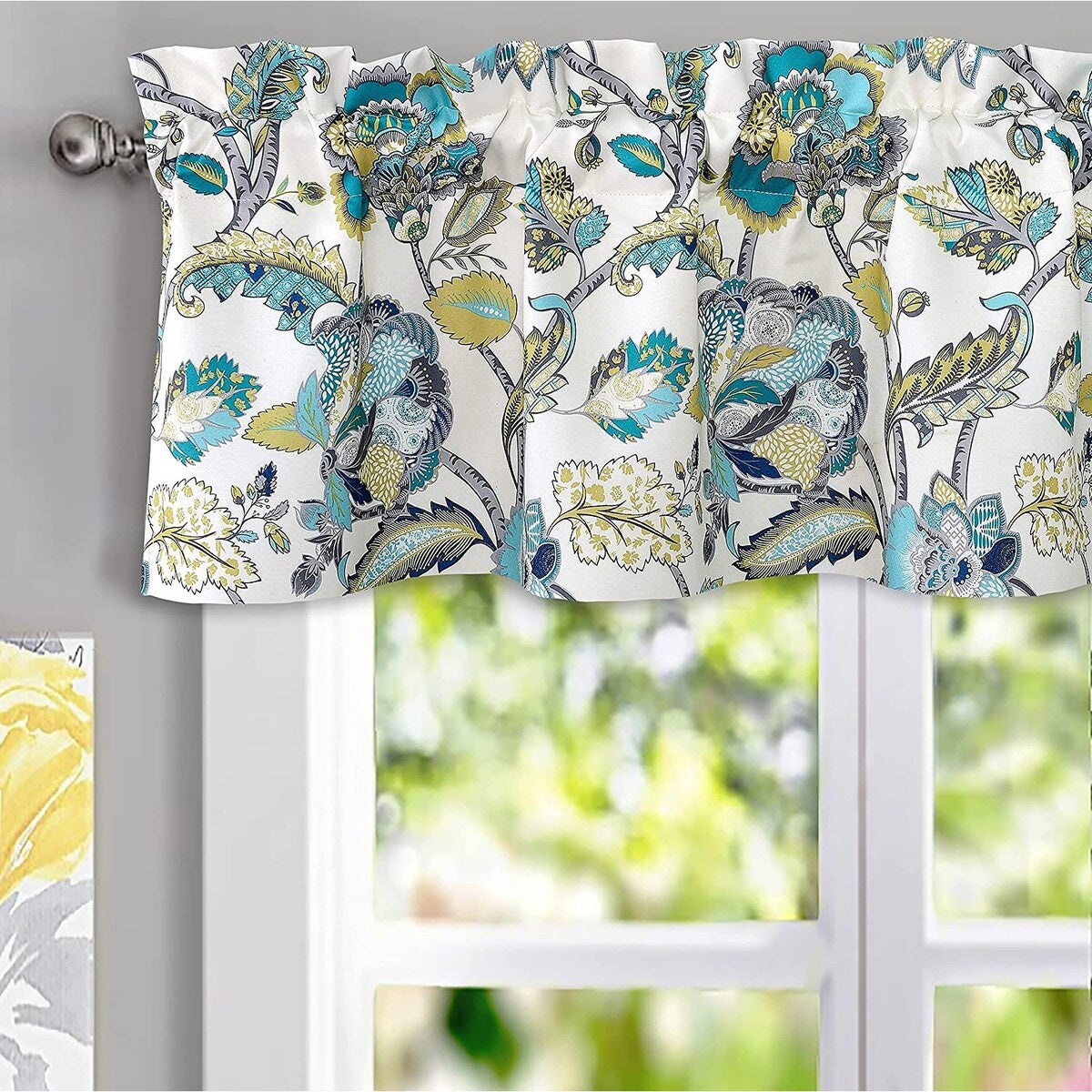 DriftAway Layla Classic America Style Floral Leaves Room Darkening Window Curtain Valance Rod Pocket