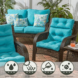 Solid Color 22x44-inch Outdoor High Back Chair Cushion (Cushion Only)