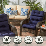 Solid Color 22x44-inch Outdoor High Back Chair Cushion (Cushion Only)