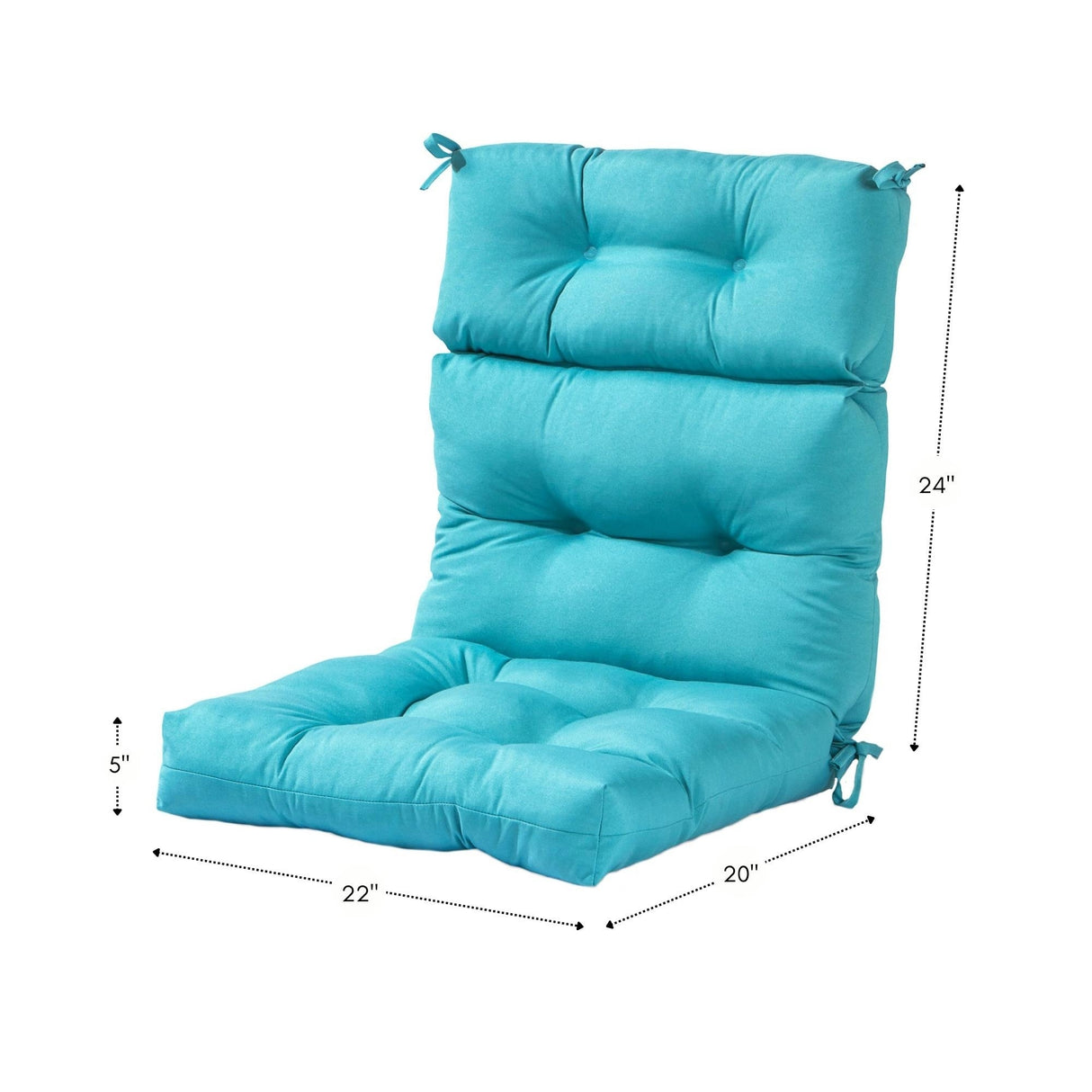Solid Color 22x44-inch Outdoor High Back Chair Cushion (Cushion Only)