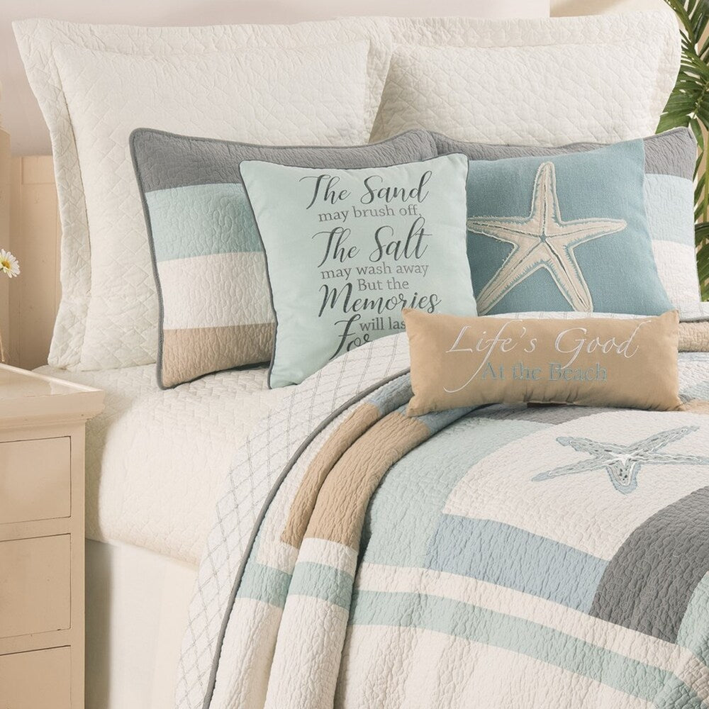 Driftwood Shores Coastal Cotton 3 Piece Quilt Set - Twin 2 Piece