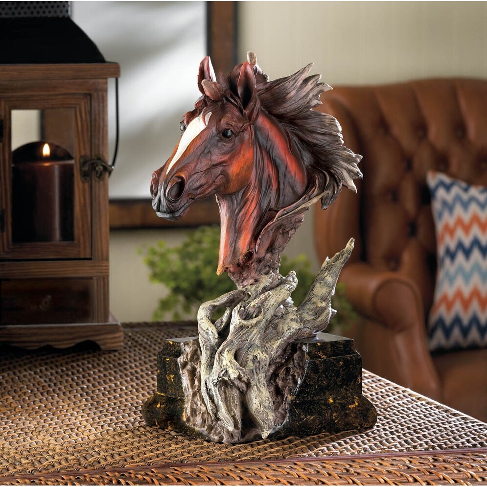 Driftwood stallion sculpture