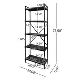 Driscoe Industrial Fir Wood Bookcase by Christopher Knight Home - 24.00" W x 12.00" D x 71.00" H
