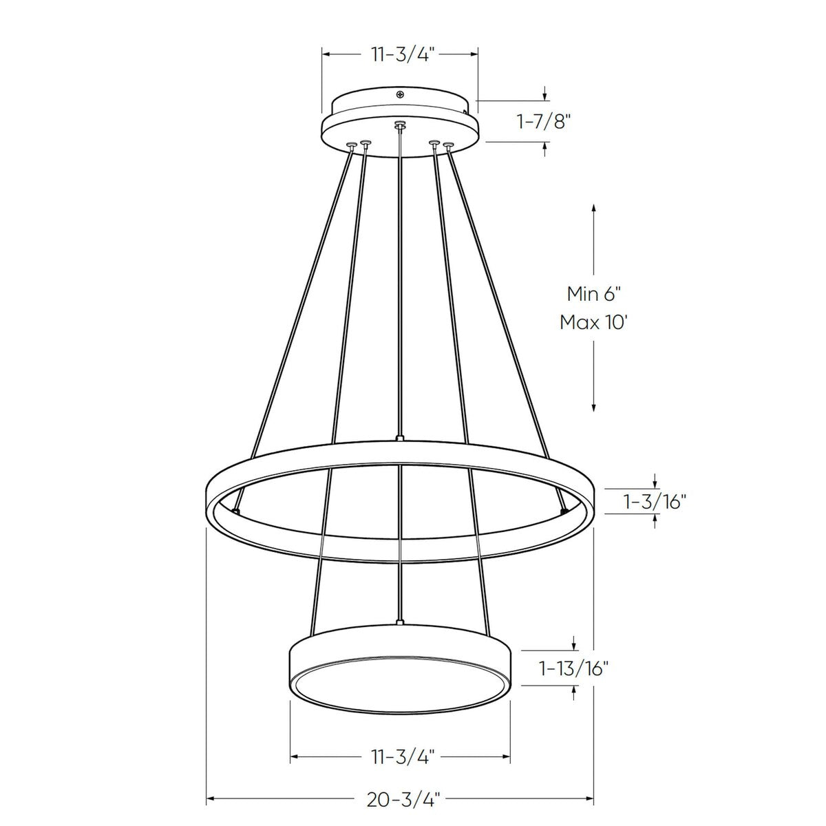 Drop Two Tier 20 Inch 5CCT LED Pendant