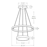 Drop Two Tier 20 Inch 5CCT LED Pendant