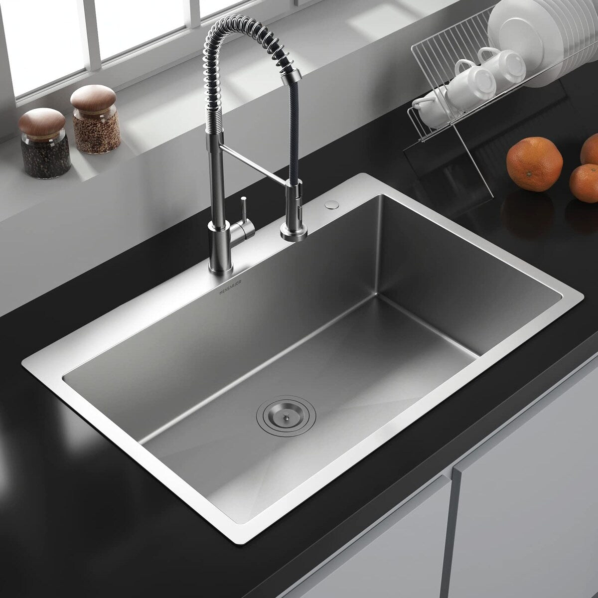 Drop-in Topmount 16 Gauge Single Bowl Stainless Steel Kitchen Sink